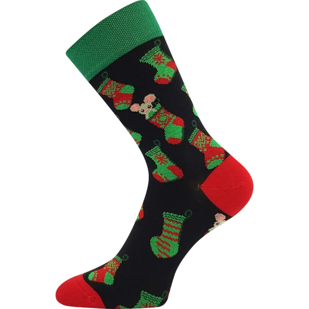 Obrázek z LONKA Ponožky slabé vánoční DAMER obrázkové s motivem PONOŽEK (3 páry) 