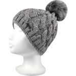 Obrázek z VOXX Čepice dámská pletená ASTRA s flitry a bambulí ŠEDÁ 