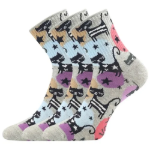 Obrázek z VOXX Ponožky dámské letní AGAPI s obrázky KOČKY (3 páry) 