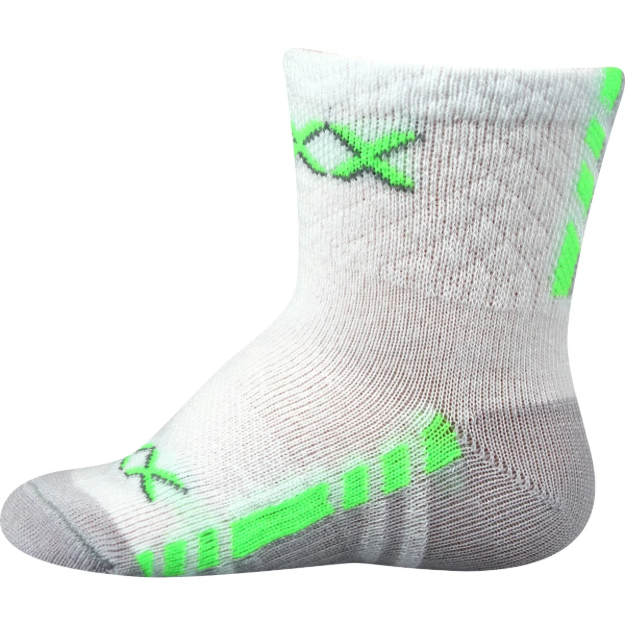 Obrázek z VOXX Ponožky kojenecké slabé PIUSINEK s bavlnou BÍLÉ chlapecké (3 páry) 