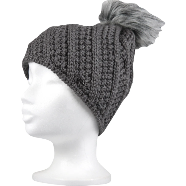 Obrázek z VOXX Čepice dámská pletená ENCORE s bambulí ŠEDÁ 