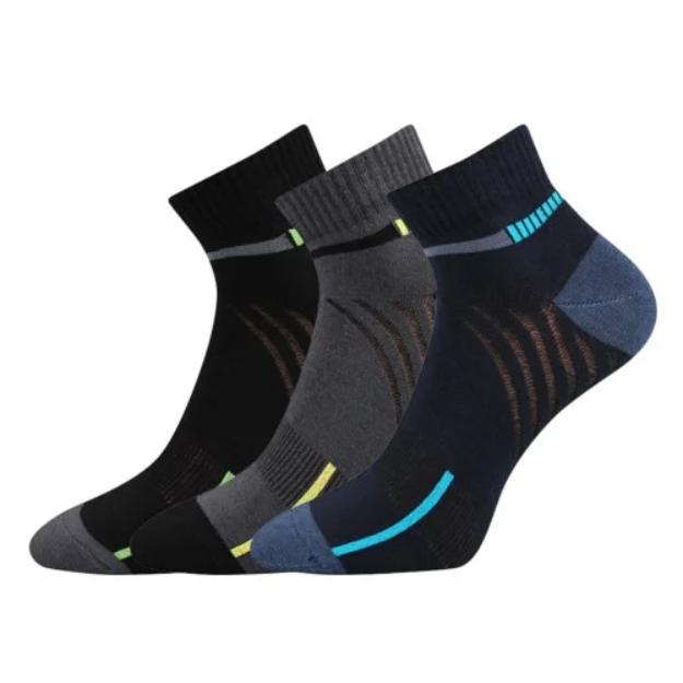 Obrázek z BOMA Ponožky unisex nízké PIKI 47 letní MIX TMAVÉ (3 páry) 