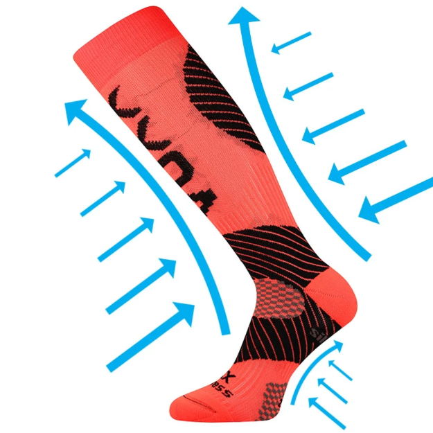 Obrázek z VOXX Podkolenky kompresní PROTECT s ionty stříbra NEON ORANŽOVÉ 