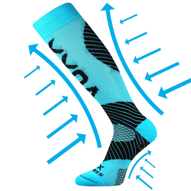 Obrázek z VOXX Podkolenky kompresní PROTECT s ionty stříbra NEON TYRKYSOVÉ 