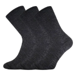 Obrázek z BOMA Ponožky silné ŘÍP vlněné ČERNÉ MELÉ (3 páry) 