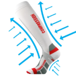 Obrázek z VOXX Podkolenky kompresní SIGNAL anatomicky tvarované s ionty stříbra BÍLO-ČERVENÉ 