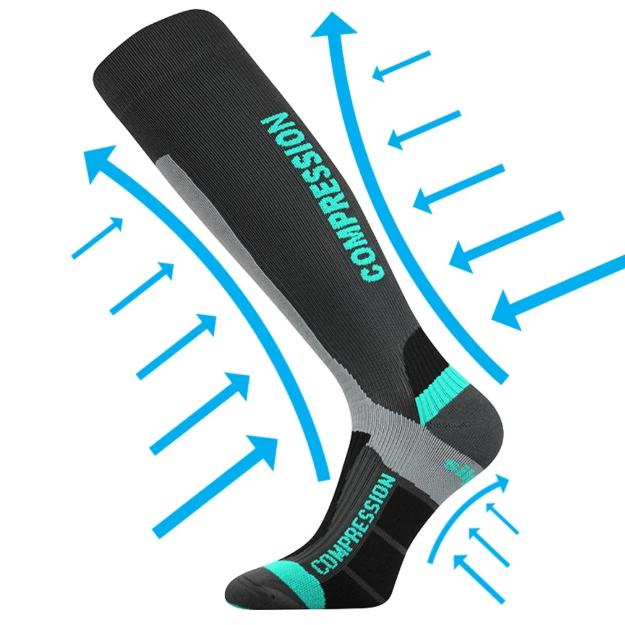 Obrázek z VOXX Podkolenky kompresní SIGNAL anatomicky tvarované s ionty stříbra TMAVĚ ŠEDÉ 