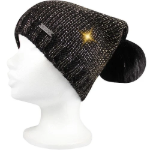 Obrázek z VOXX Čepice dámská pletená MERIVA s lurexem a bambulí ČERNO-ZLATÁ 