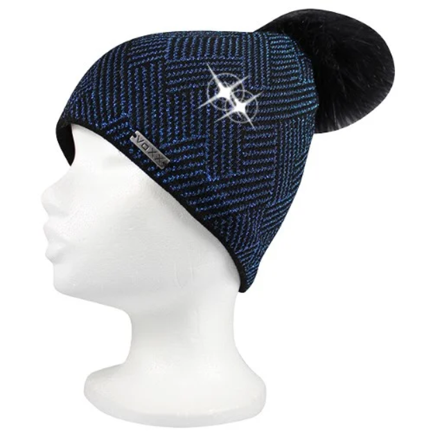 Obrázek z VOXX Čepice dámská pletená MOKKA s lurexem ČERNO-MODRÁ 