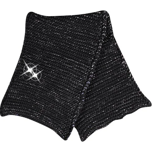 Obrázek z VOXX Šála dámská pletená VIVARO kruhová s lurexem ČERNO-STŘÍBRNÁ 