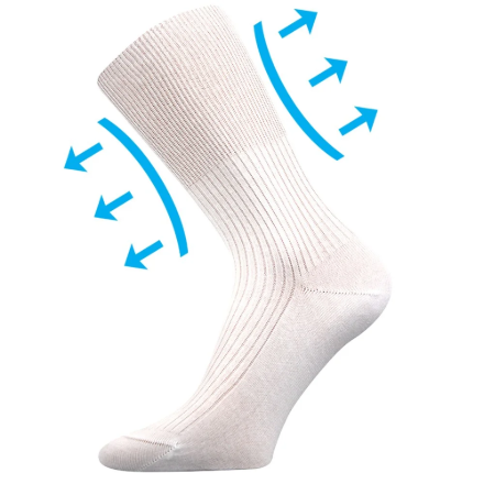 Obrázek LONKA Ponožky slabé medicine ZDRAVAN 100% bavlněné s nestahujícím lemem BÍLÉ (3 páry)