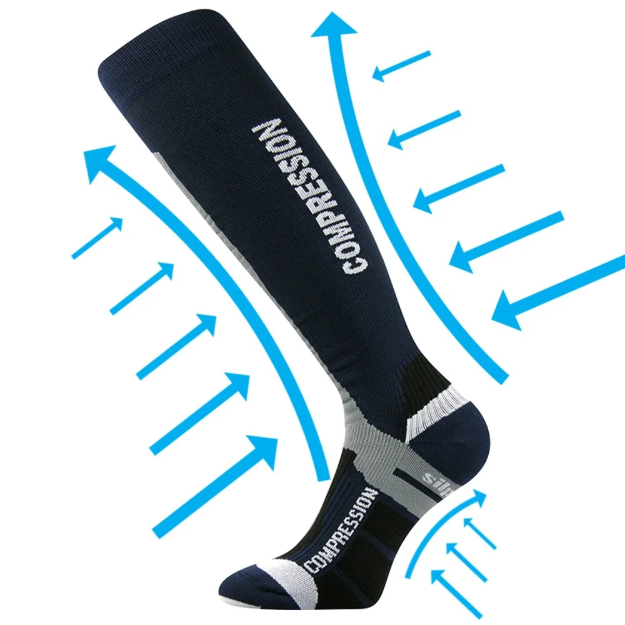 Obrázek z VOXX Podkolenky kompresní SIGNAL anatomicky tvarované s ionty stříbra TMAVĚ MODRÉ 