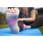 Obrázek z VOXX Ponožky krátké slabé REX 10 bavlněné ŠEDÉ s růžovou (3 páry) 