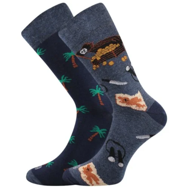 Obrázek z LONKA Ponožky trendy párované 1+1 DOBLE s obrázky PIRÁTŮ (3 páry) 