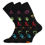 Obrázek z LONKA Ponožky společenské vtipné TWIDOR s obrázky výstražných KONTROLEK (3 páry) 