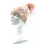 Obrázek z VOXX Čepice dámská pletená CAMPO s lurexem a bambulí RŮŽOVÁ 