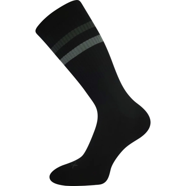 Obrázek z VOXX Ponožky pánské sportovní RETRAN s ionty stříbra ČERNÉ se šedou 