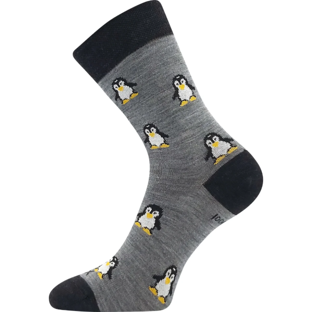 Obrázek z VOXX Ponožky dámské slabé z merino SNĚŽENKA s ionty stříbra SVĚTLE ŠEDÉ 