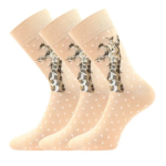 Obrázek z LONKA Ponožky dámské bambusové FOXANA s obrázkem ŽIRAFY (3 páry) 