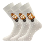 Obrázek z LONKA Ponožky dámské bambusové FOXANA s obrázkem LIŠKY (3 páry) 