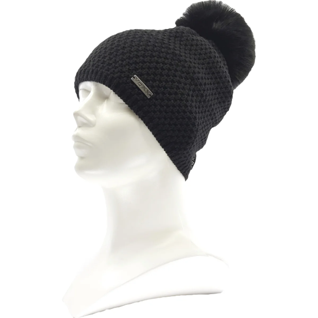 Obrázek z VOXX Čepice dámská pletená GALLOPERA s bambulí ČERNÁ 