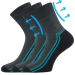 Obrázek z LONKA Ponožky medicine bavlněné ROGER 02 antracitové melé (3 páry) 