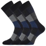 Obrázek z LONKA Ponožky vlněné kostkované WOCUBE se stříbrem ČERNO-ŠEDÉ (3 páry) 