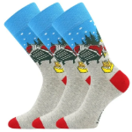 Obrázek z LONKA Ponožky slabé vánoční DAMER obrázkové se SANTOU popíjící pivo (3 páry) 