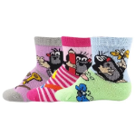 Obrázek z BOMA Ponožky kojenecké KRTEČEK obrázkové mix pro holčičky (3 páry) 