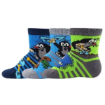 Obrázek z BOMA Ponožky kojenecké KRTEČEK obrázkové mix pro kluky (3 páry) 