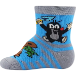 Obrázek z BOMA Ponožky kojenecké KRTEČEK obrázkové mix pro kluky (3 páry) 