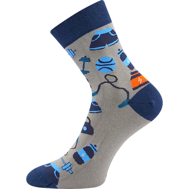 Obrázek z LONKA Ponožky společenské vtipné DEVIVE s obrázky GYM (3 páry) 