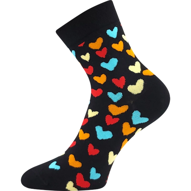 Obrázek z LONKA Ponožky společenské vtipné DEVIVE s obrázky SRDÍČEK (3 páry) 
