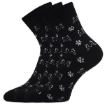 Obrázek z LONKA Ponožky společenské vtipné DEVIVE s obrázky KOČEK v černé (3 páry) 