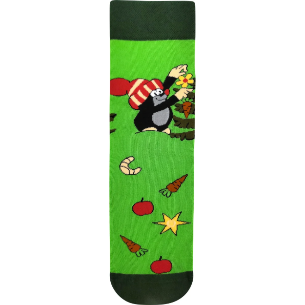Obrázek z BOMA Ponožky společenské KR 211 s vánočním obrázkem Krtka ZELENÉ (3 páry) 