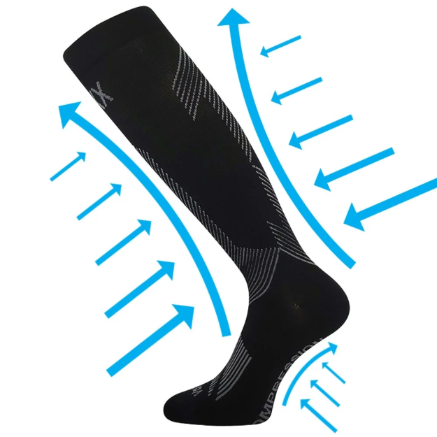 Obrázek z VOXX Podkolenky kompresní bambusové EDICT s ionty stříbra ČERNÉ 