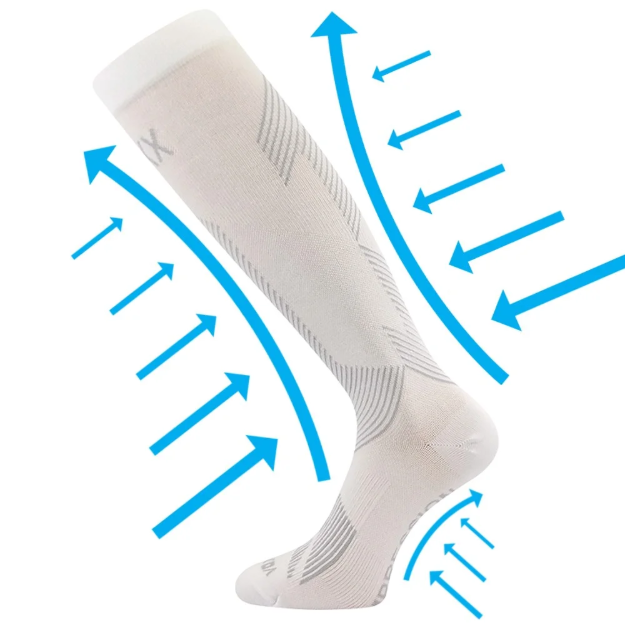 Obrázek z VOXX Podkolenky kompresní bambusové EDICT s ionty stříbra BÍLÉ 