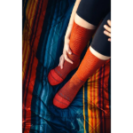 Obrázek z VOXX Ponožky dvouvrstvé s jemným lemem WANAK z merino vlny TMAVĚ ORANŽOVÉ 