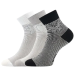 Obrázek z LONKA Ponožky dámské slabé JANKA letní MIX s proužky a obrázky (3 páry) 