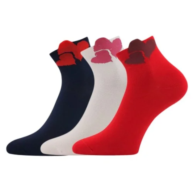 Obrázek z LONKA Ponožky dívčí ESRDIK s obrázky SRDÍČEK mix A (3 páry) 