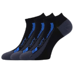 Obrázek z VOXX Ponožky krátké slabé REX 19 bavlněné ČERNÉ (3 páry) 