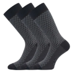 Obrázek z LONKA Ponožky pánské žakárové ŽERYK s bavlnou TMAVĚ ŠEDÉ S ŠEDOU (3 páry) 