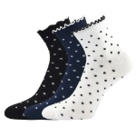 Obrázek z LONKA Ponožky dámské SOPHIA s ozdobným lemem MIX s puntíky (3 páry) 