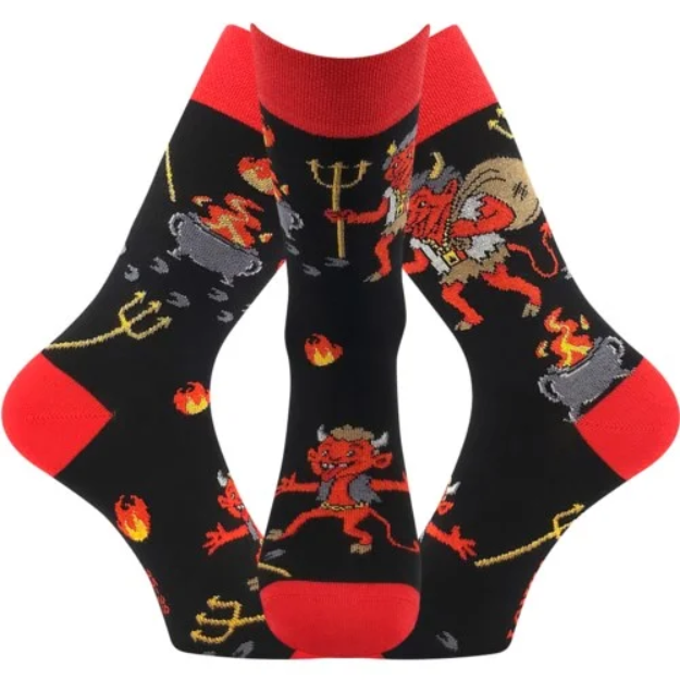 Obrázek z LONKA Ponožky unisex mikulášské TREPIFAJXL s obrázky ČERTŮ (3 páry) 
