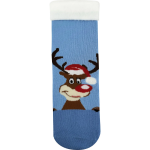 Obrázek z LONKA Ponožky dámské celofroté MEDEA s vánočním obrázkem SOBA světle modré (3 páry) 