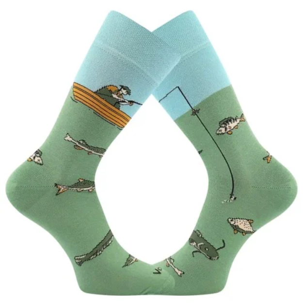 Obrázek z VOXX Ponožky slabé fishing LOVIX 02 s rybářskými motivy RYBÁŘE (3 páry) 