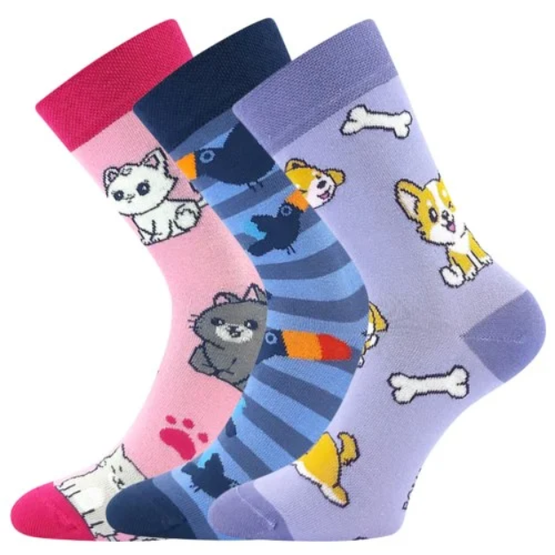 Obrázek z BOMA Ponožky dětské KAITO s obrázky DÍVČÍ mix F (3 páry) 