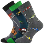 Obrázek z BOMA Ponožky dětské froté SIBIŘ 08 s obrázky CHLAPECKÉ (3 páry) 