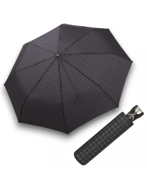 Obrázek z BUGATTI Gran Turismo Gents Print - pánský plně automatický skládací deštník antracit 