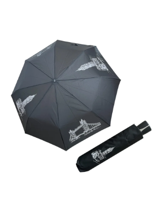 Obrázek DOPPLER Mini Fiber London - dámský skládací deštník černá